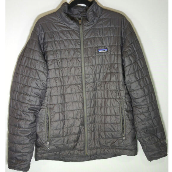 Patagonia Nano Puffer Jacket Mens Size L Dark Gray Quilted Outdoor Gorpcore - Picture 2 of 11